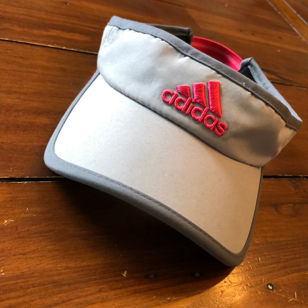 Adidas golf visor. Grey with pink. EUC!